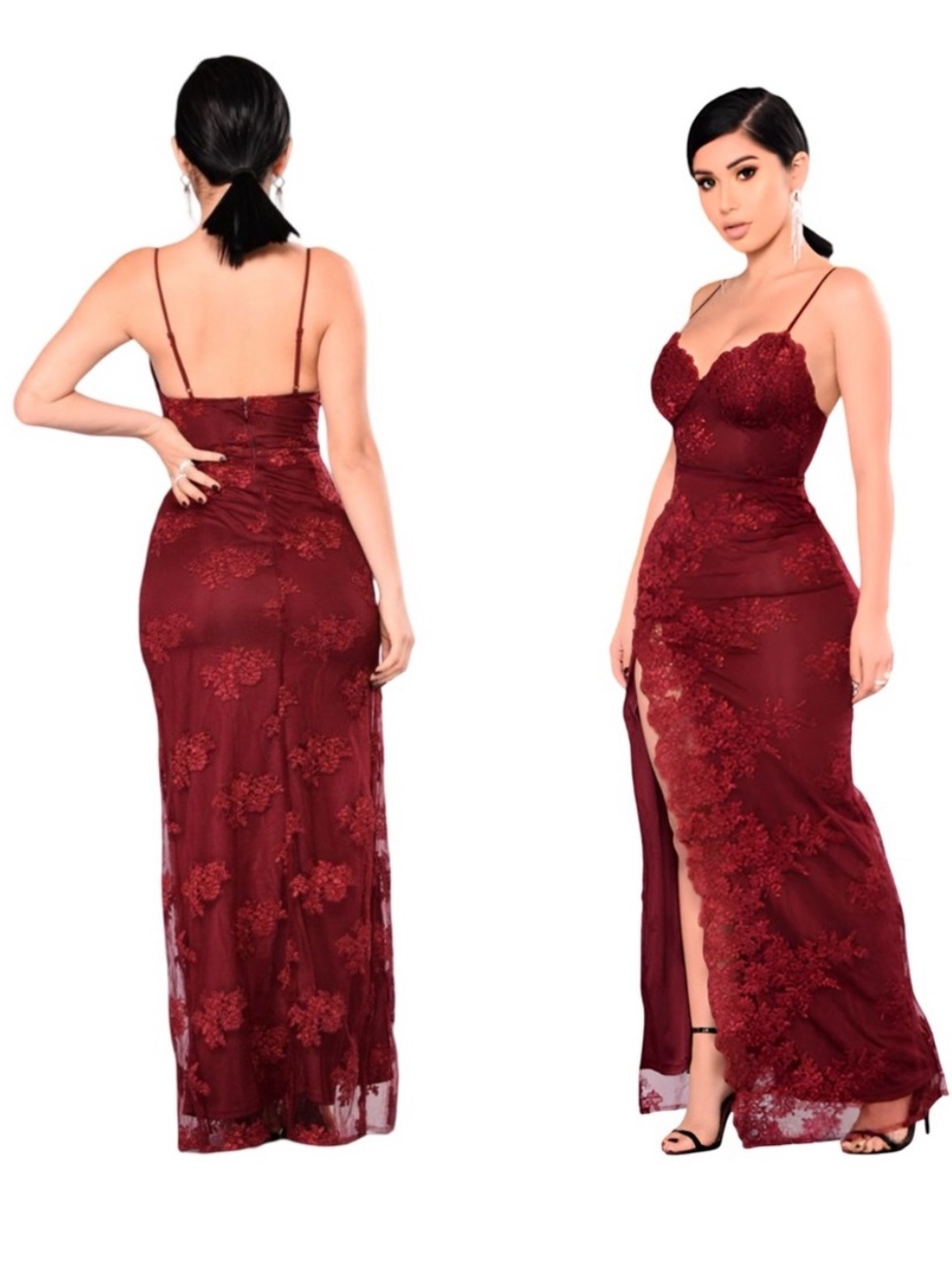Red FASHION NOVA "A
Night In Tokyo Lace Dress"